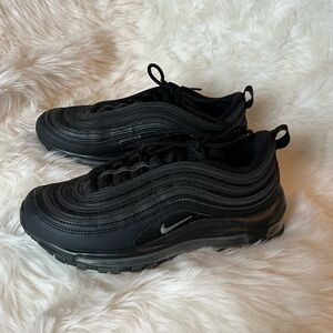 Black Sneakers with Swoosh Logo